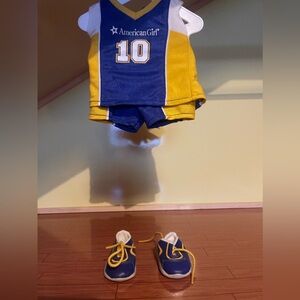 American Girl Basketball Uniform and sneakers
